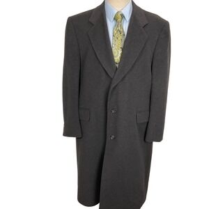 Silver Cloud Overcoat Mens 46R Charcoal Wool Cashmere Formal Career Topcoat